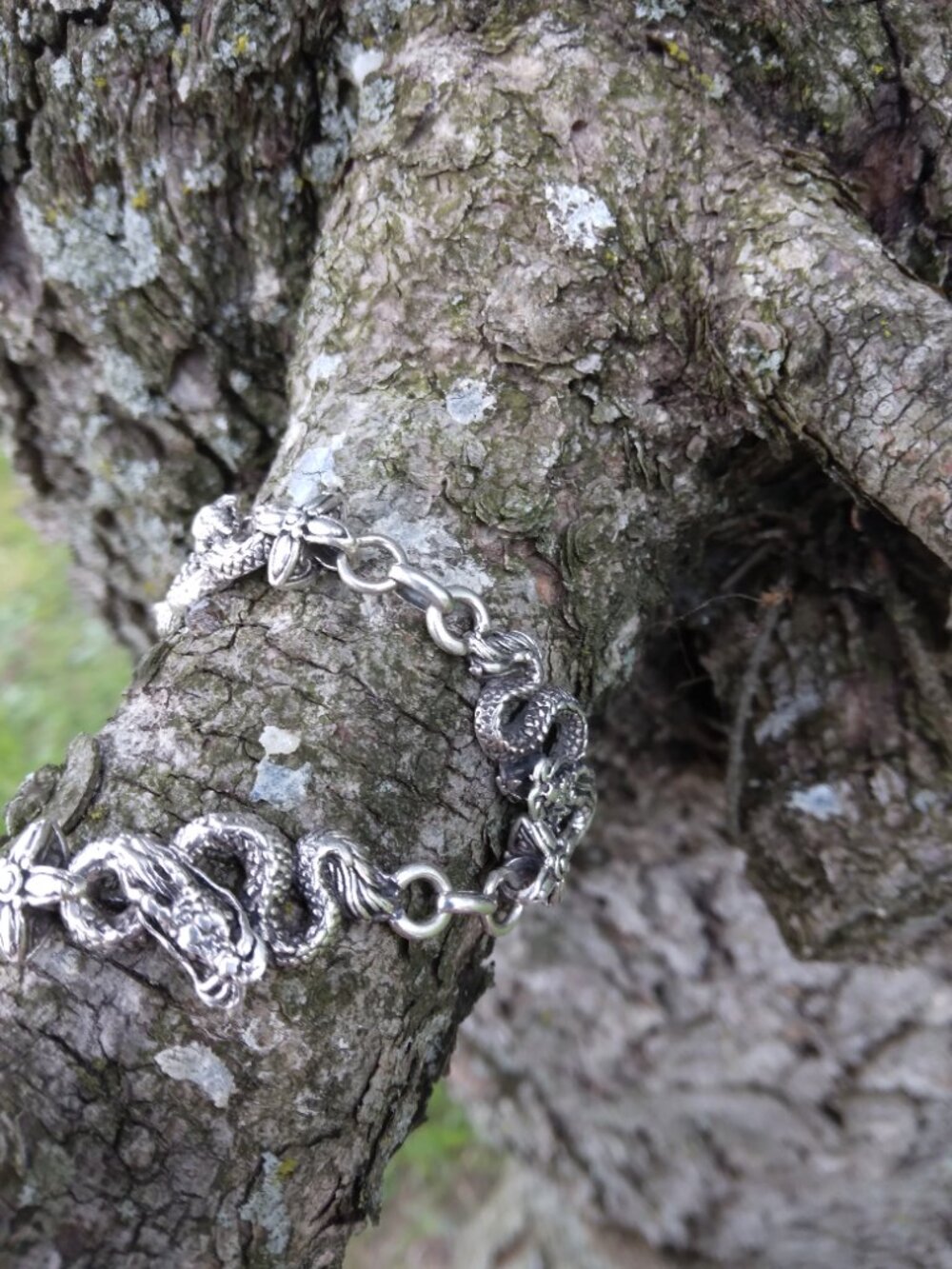 Artisan of Bali Sterling Silver Dragon Link Bracelet 7.5 Inches Adjustable - Picture 12 of 13